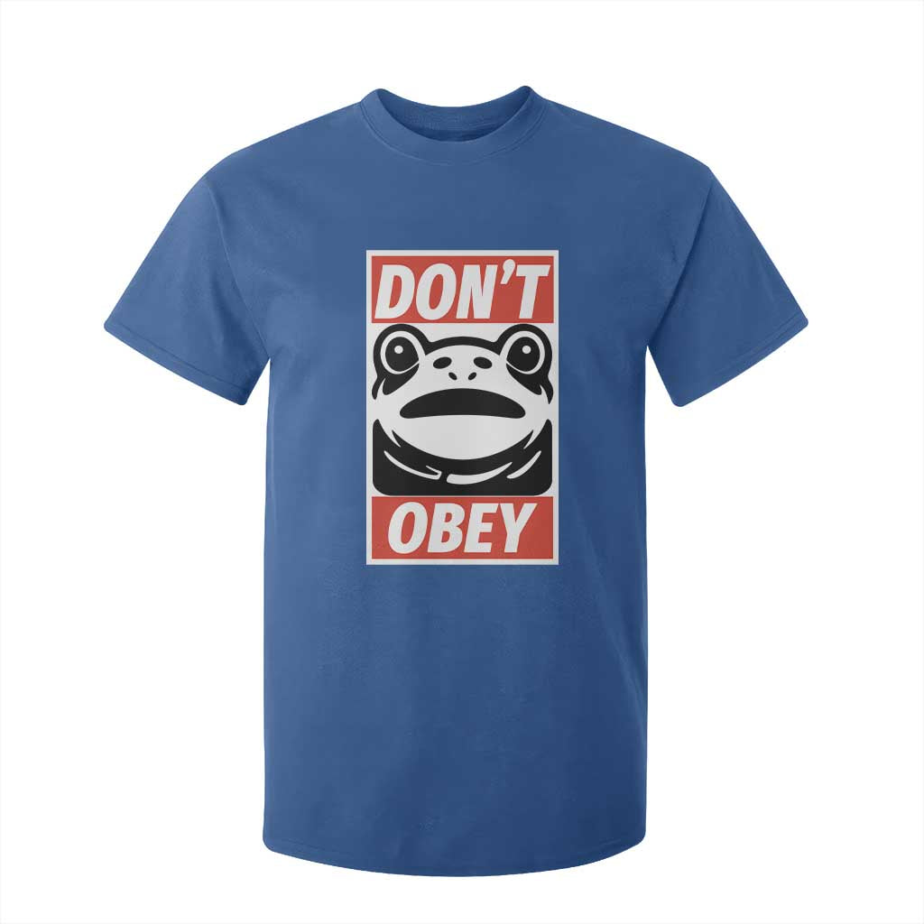 Don't Obey Portland Frog T Shirt For Kid Protest Parody Poster Graphic TS02 Royal Blue Print Your Wear