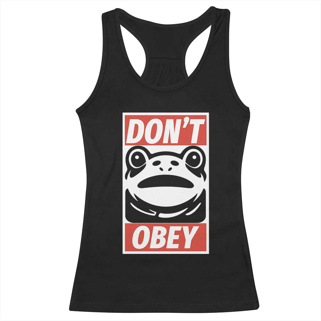 Don't Obey Portland Frog Racerback Tank Top Protest Parody Poster Graphic TS02 Black Print Your Wear