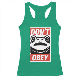 Don't Obey Portland Frog Racerback Tank Top Protest Parody Poster Graphic TS02 Irish Green Print Your Wear
