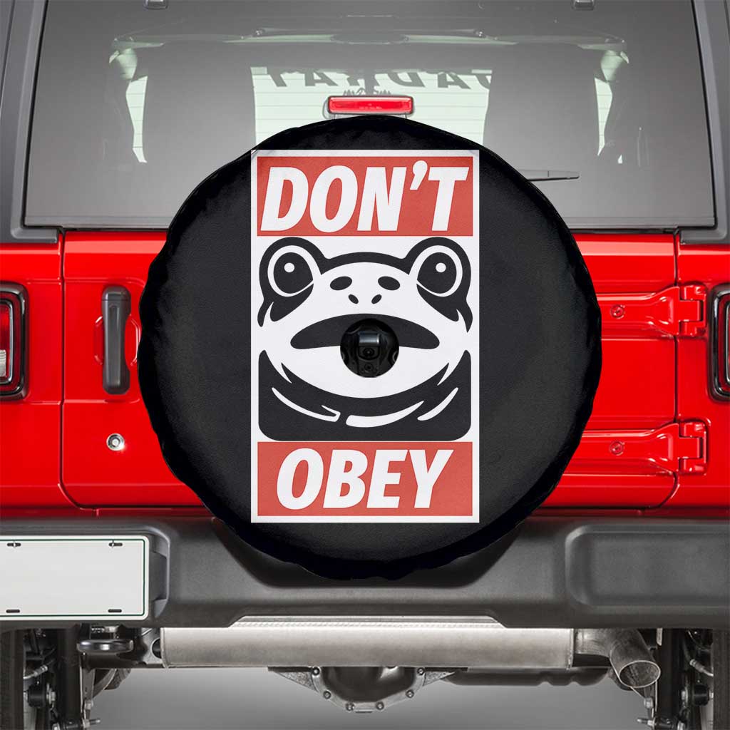 Don't Obey Portland Frog Spare Tire Cover Protest Parody Poster Graphic TS02 Black Print Your Wear