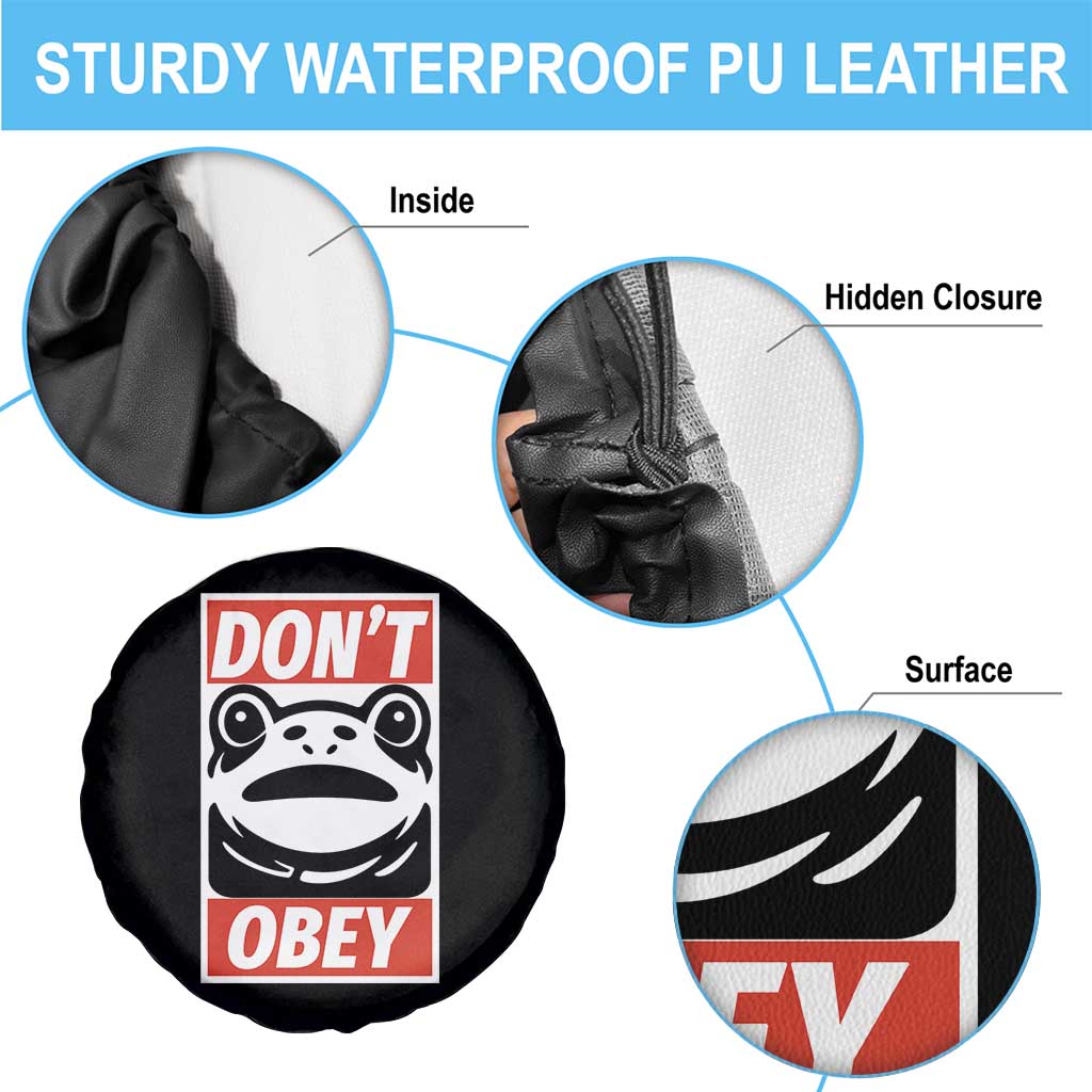 Don't Obey Portland Frog Spare Tire Cover Protest Parody Poster Graphic TS02 Print Your Wear