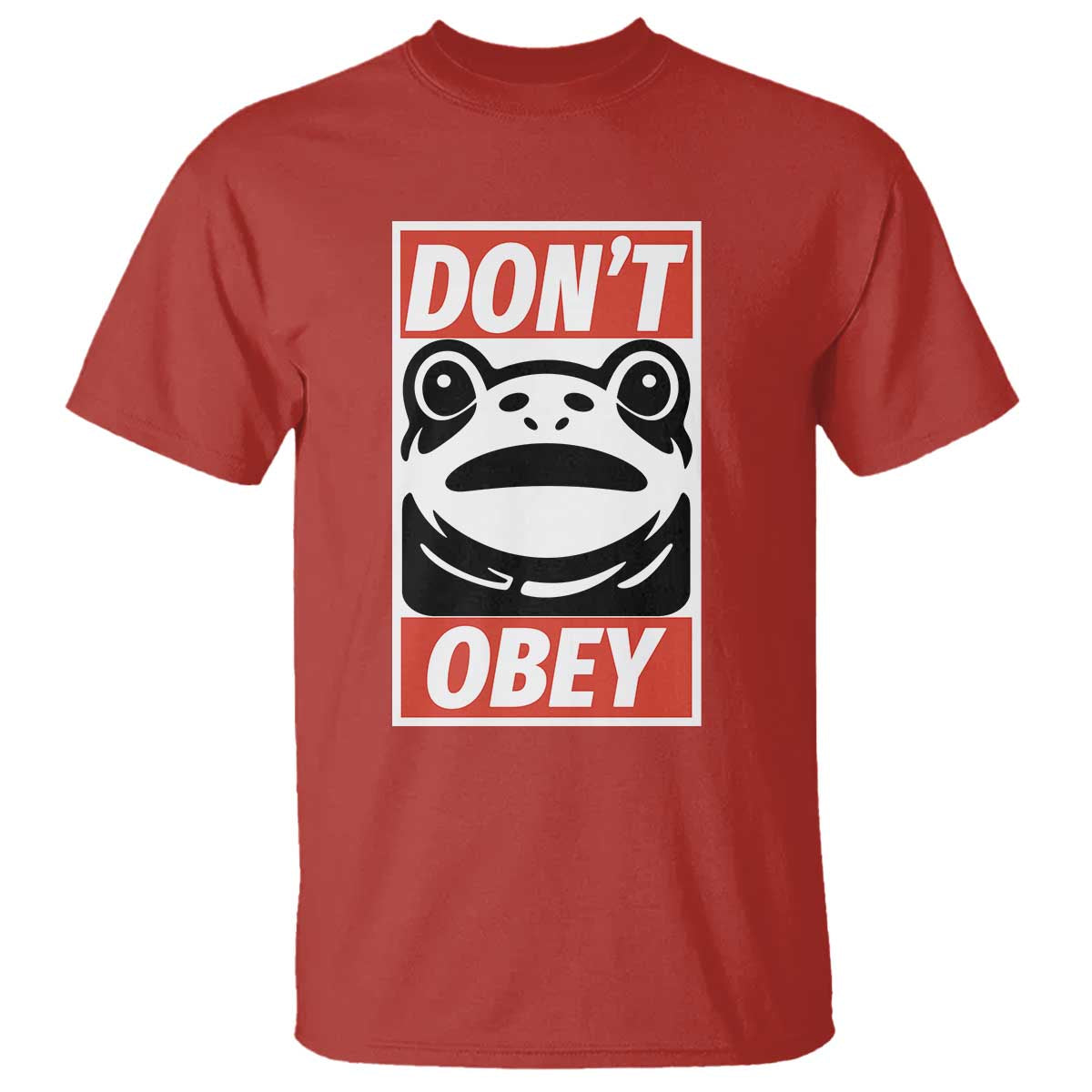 Don't Obey Portland Frog T Shirt Protest Parody Poster Graphic TS02 Red Print Your Wear