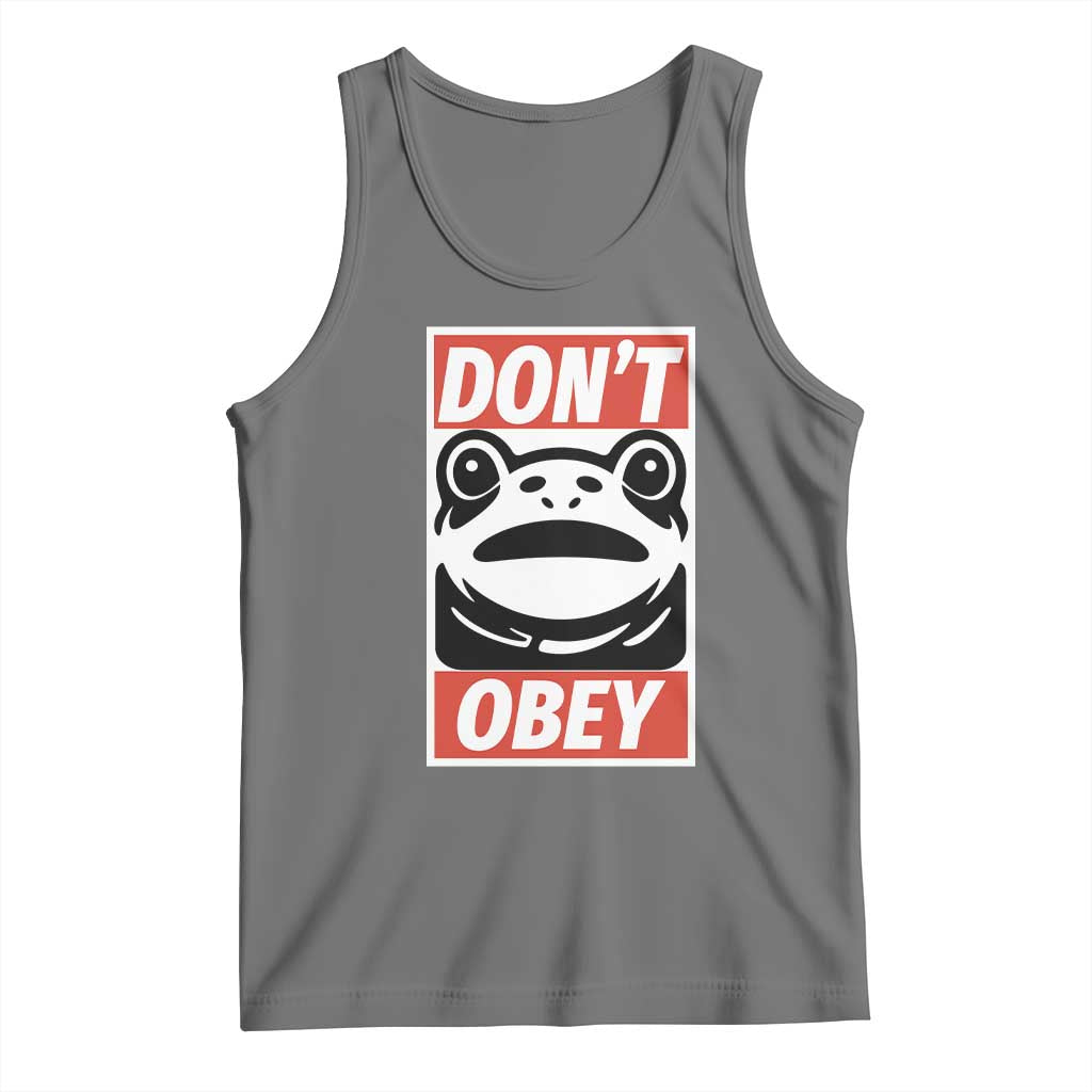 Don't Obey Portland Frog Tank Top Protest Parody Poster Graphic TS02 Black Heather Print Your Wear