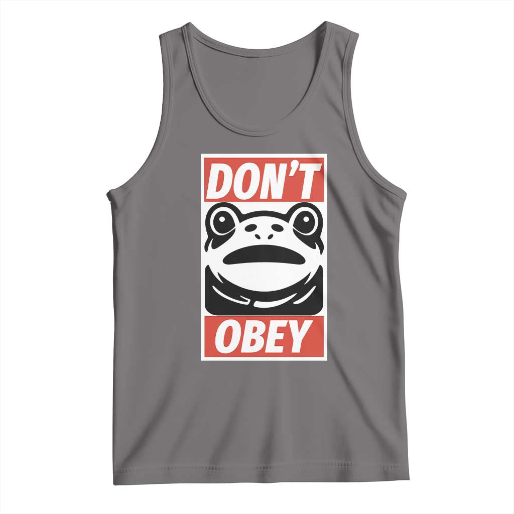 Don't Obey Portland Frog Tank Top Protest Parody Poster Graphic TS02 Deep Heather Print Your Wear