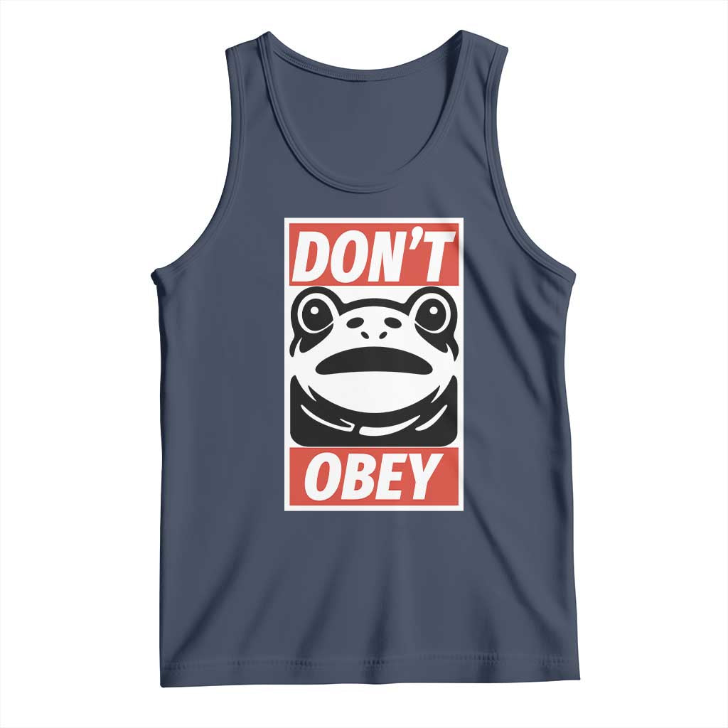 Don't Obey Portland Frog Tank Top Protest Parody Poster Graphic TS02 Navy Print Your Wear
