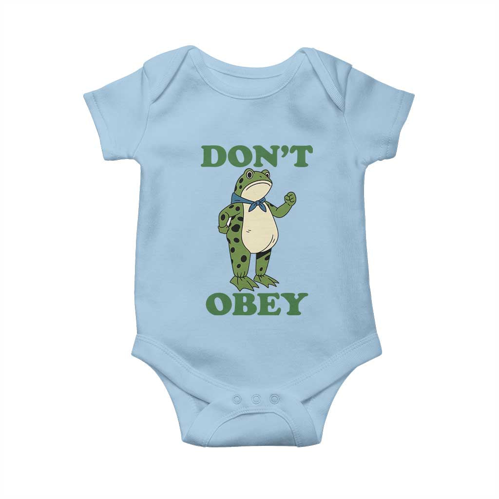 Don't Obey Portland Frog Baby Onesie Resist Inflatable Frogs Protest TS02 Light Blue Print Your Wear