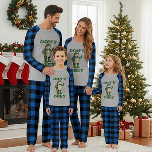 Don't Obey Portland Frog Plaid Pajama Set Resist Inflatable Frogs Protest TS02 Blue Plaid Print Your Wear