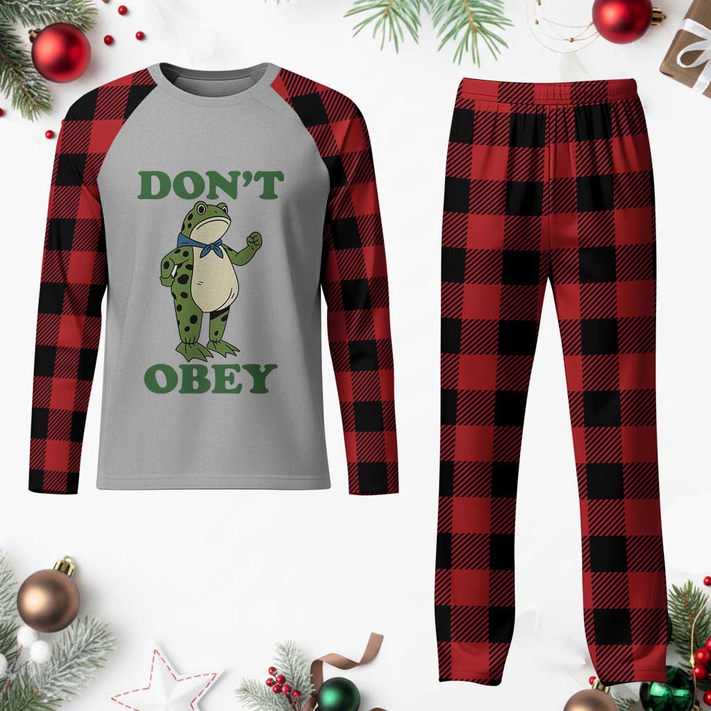 Don't Obey Portland Frog Plaid Pajama Set Resist Inflatable Frogs Protest TS02 Buffalo Plaid Print Your Wear