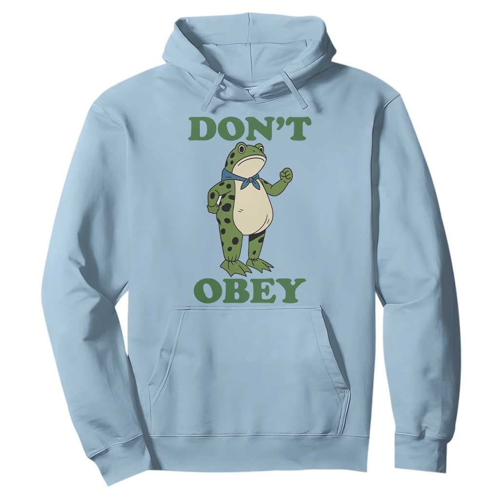 Don't Obey Portland Frog Hoodie Resist Inflatable Frogs Protest TS02 Light Blue Print Your Wear
