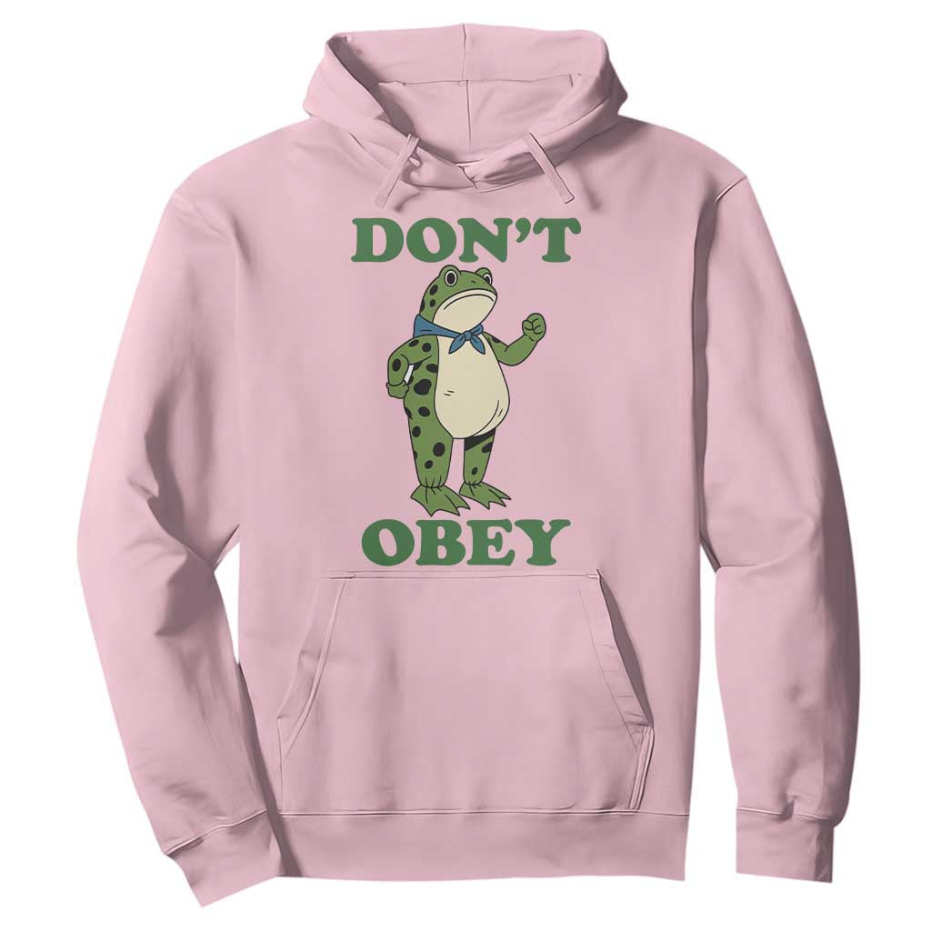 Don't Obey Portland Frog Hoodie Resist Inflatable Frogs Protest TS02 Light Pink Print Your Wear