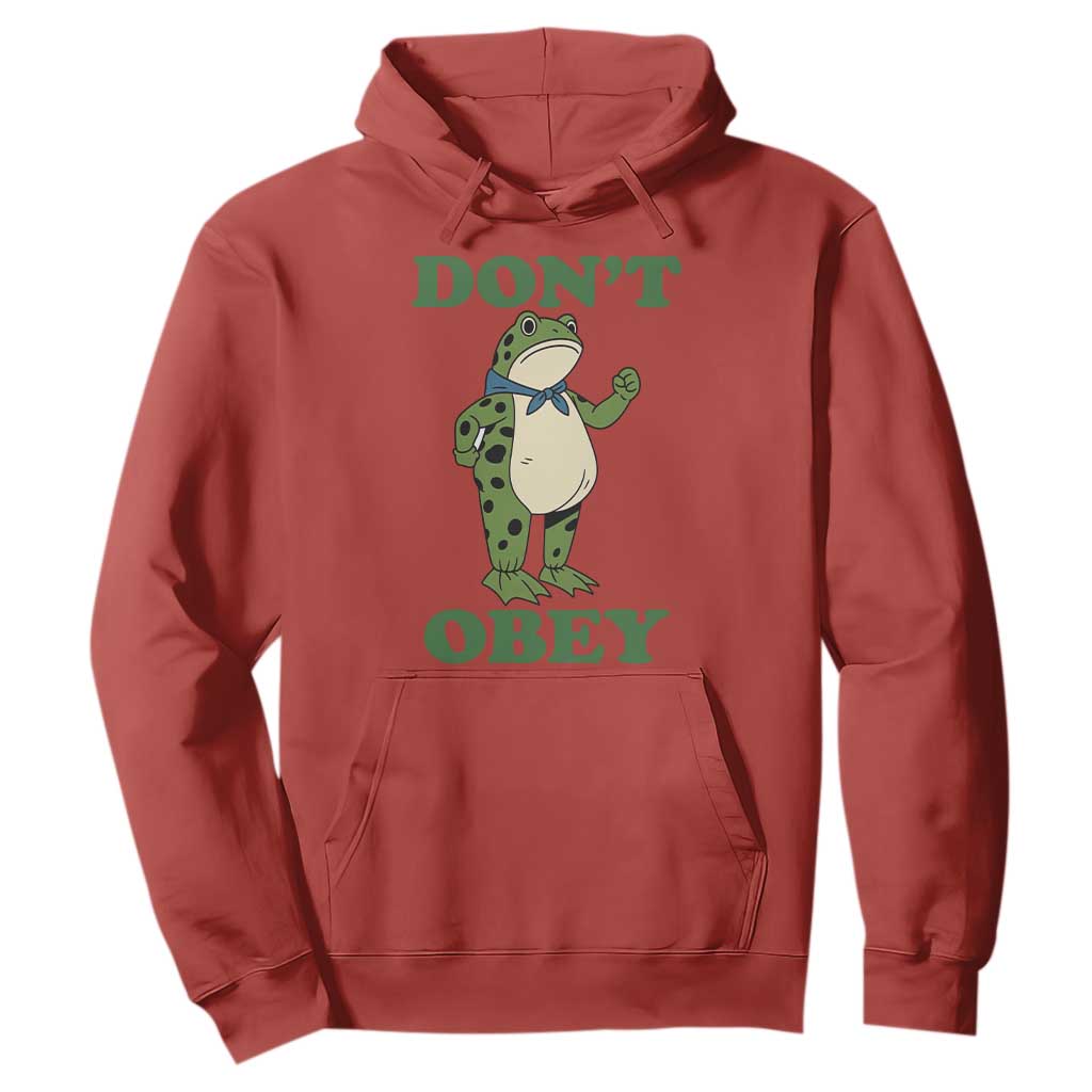Don't Obey Portland Frog Hoodie Resist Inflatable Frogs Protest TS02 Red Print Your Wear