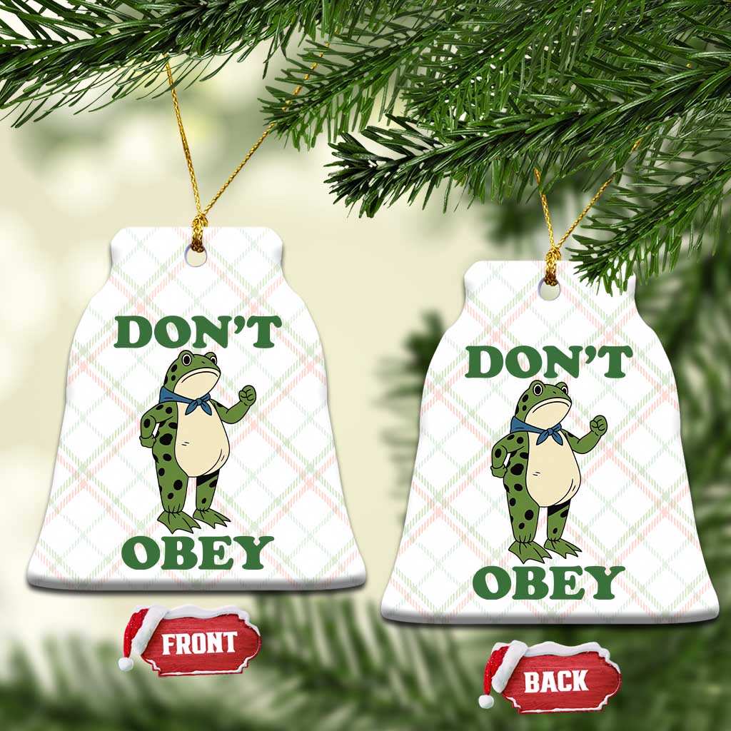 Don't Obey Portland Frog Ceramic Ornament Resist Inflatable Frogs Protest TS02 Print Your Wear