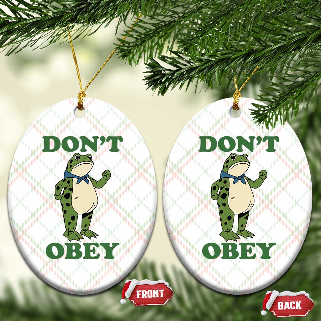 Don't Obey Portland Frog Ceramic Ornament Resist Inflatable Frogs Protest TS02 Print Your Wear