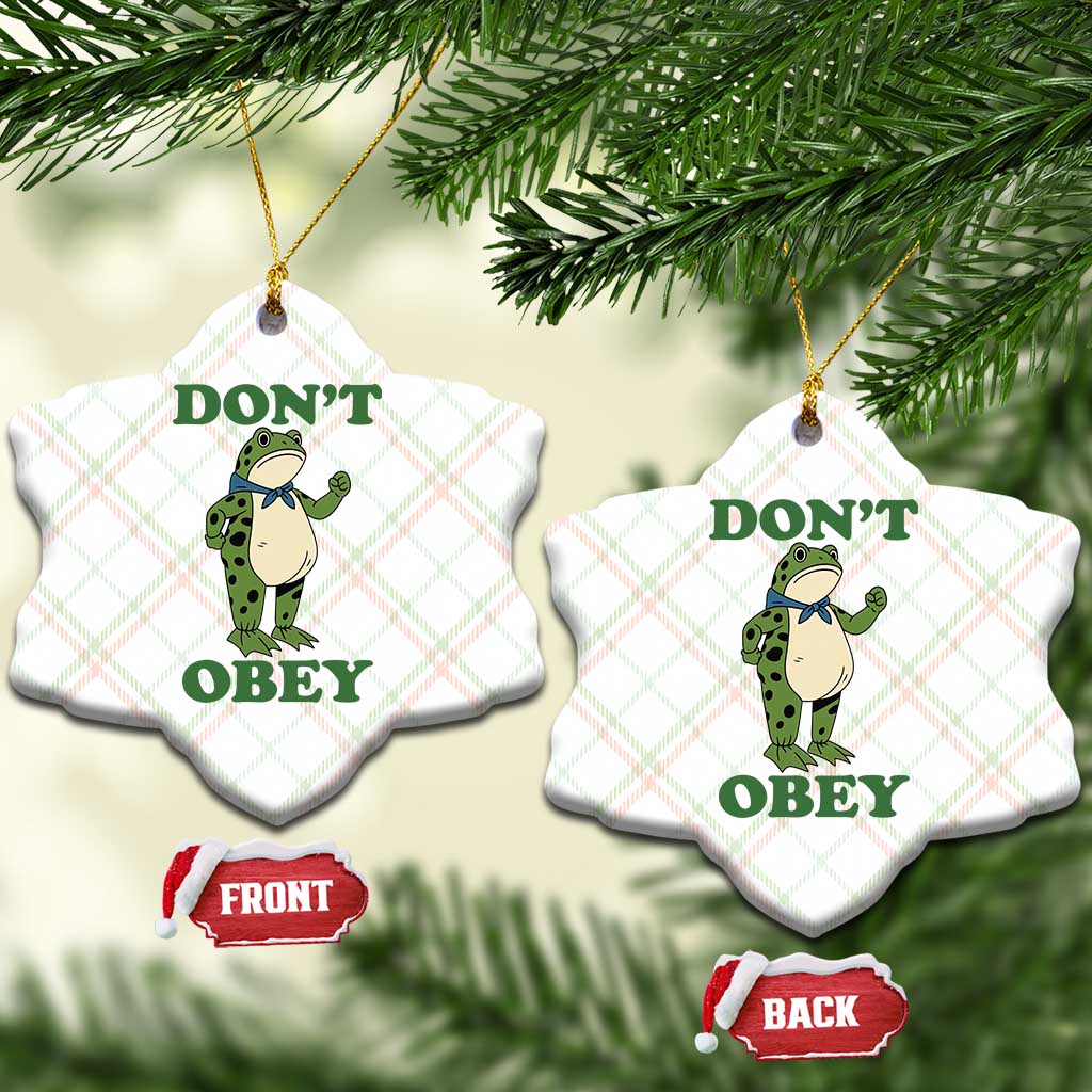 Don't Obey Portland Frog Ceramic Ornament Resist Inflatable Frogs Protest TS02 Print Your Wear