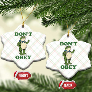 Don't Obey Portland Frog Ceramic Ornament Resist Inflatable Frogs Protest TS02 Print Your Wear