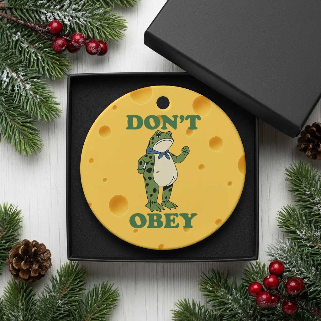 Don't Obey Portland Frog Ceramic Ornament Resist Inflatable Frogs Protest TS02 1pc Yellow Cheese Print Your Wear
