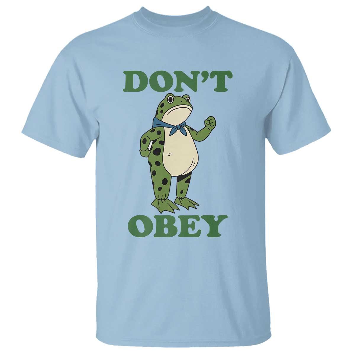 Don't Obey Portland Frog T Shirt Resist Inflatable Frogs Protest TS02 Light Blue Print Your Wear
