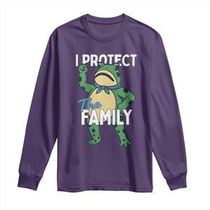 Activist Portland Frog Long Sleeve Shirt I Protect the Family Protest Statement TS02 Purple Print Your Wear