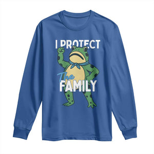 Activist Portland Frog Long Sleeve Shirt I Protect the Family Protest Statement TS02 Royal Blue Print Your Wear