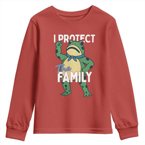 Activist Portland Frog Youth Sweatshirt I Protect the Family Protest Statement TS02 Red Print Your Wear