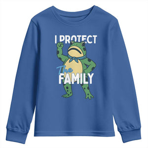 Activist Portland Frog Youth Sweatshirt I Protect the Family Protest Statement TS02 Royal Blue Print Your Wear