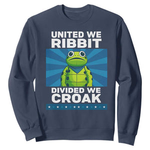 Patriotic Protest Portland Frog Sweatshirt United We Ribbit Divided We Croak Resist TS02 Navy Print Your Wear