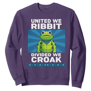 Patriotic Protest Portland Frog Sweatshirt United We Ribbit Divided We Croak Resist TS02 Purple Print Your Wear