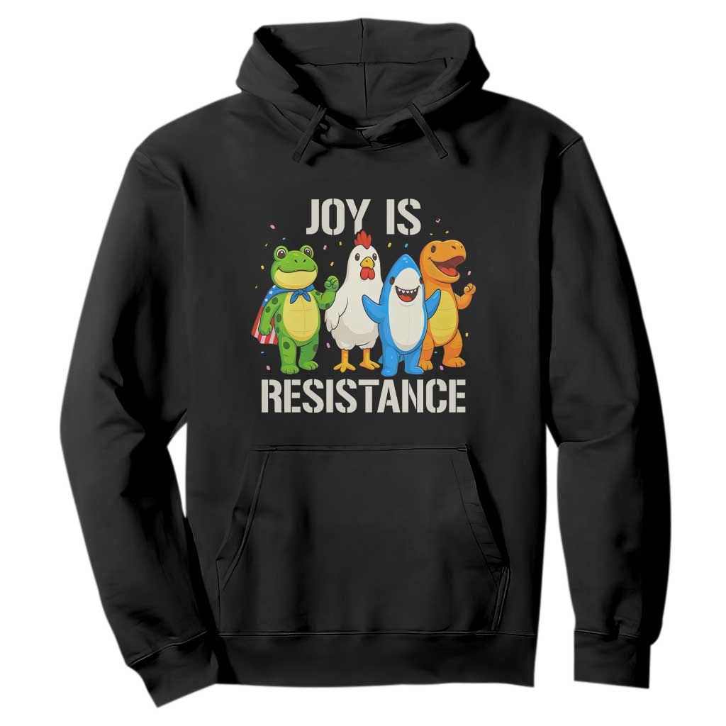 Portland Protest Inflatable Mascot Parade Hoodie Joy Is Resistance Resist Frog Shark Chicken Dino TS02 Black Print Your Wear