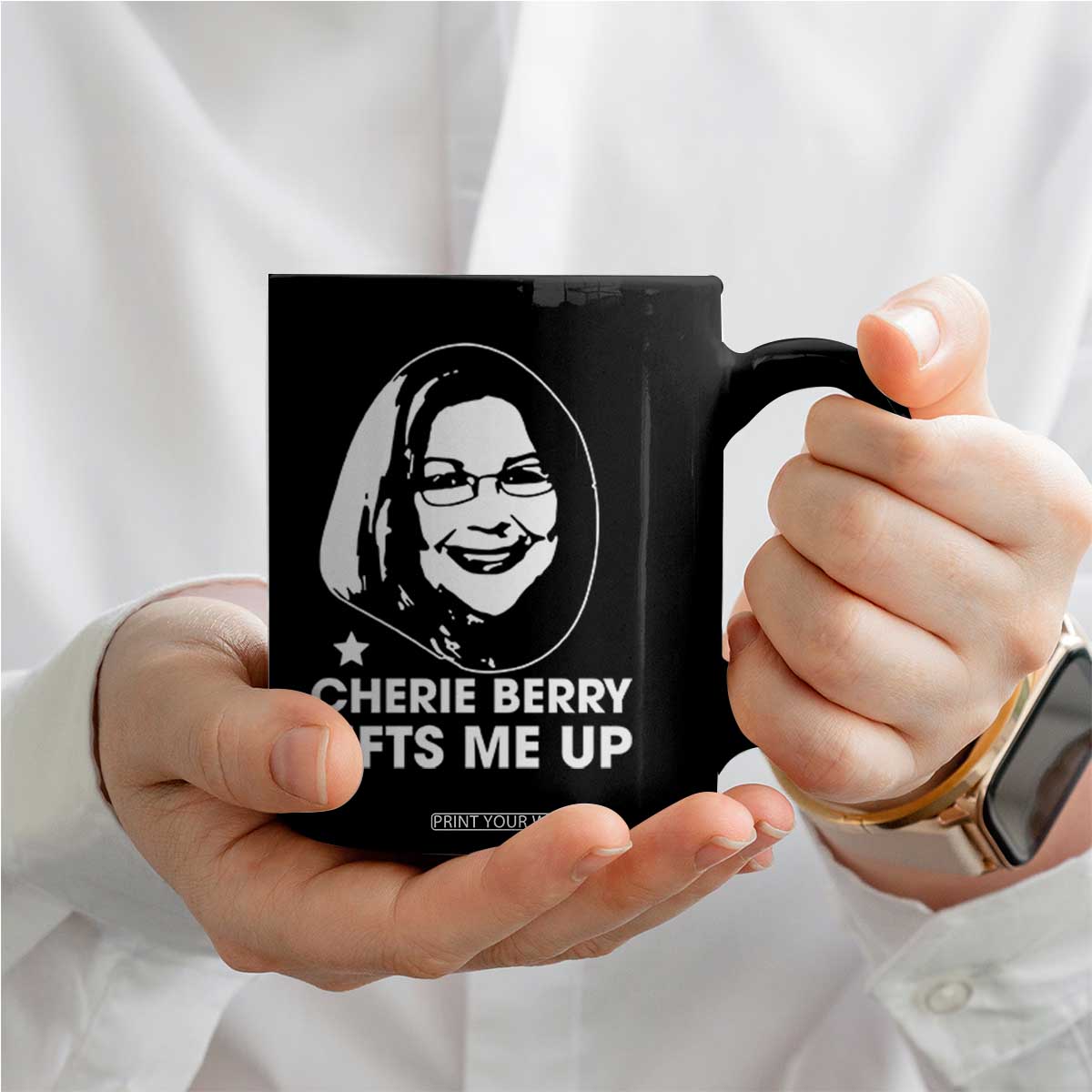 Cherie Berry Lifts Me Up Coffee Mug Elevator Tribute Funny NC Meme TS02 Print Your Wear
