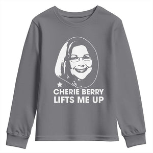 Cherie Berry Lifts Me Up Youth Sweatshirt Elevator Tribute Funny NC Meme TS02 Charcoal Print Your Wear