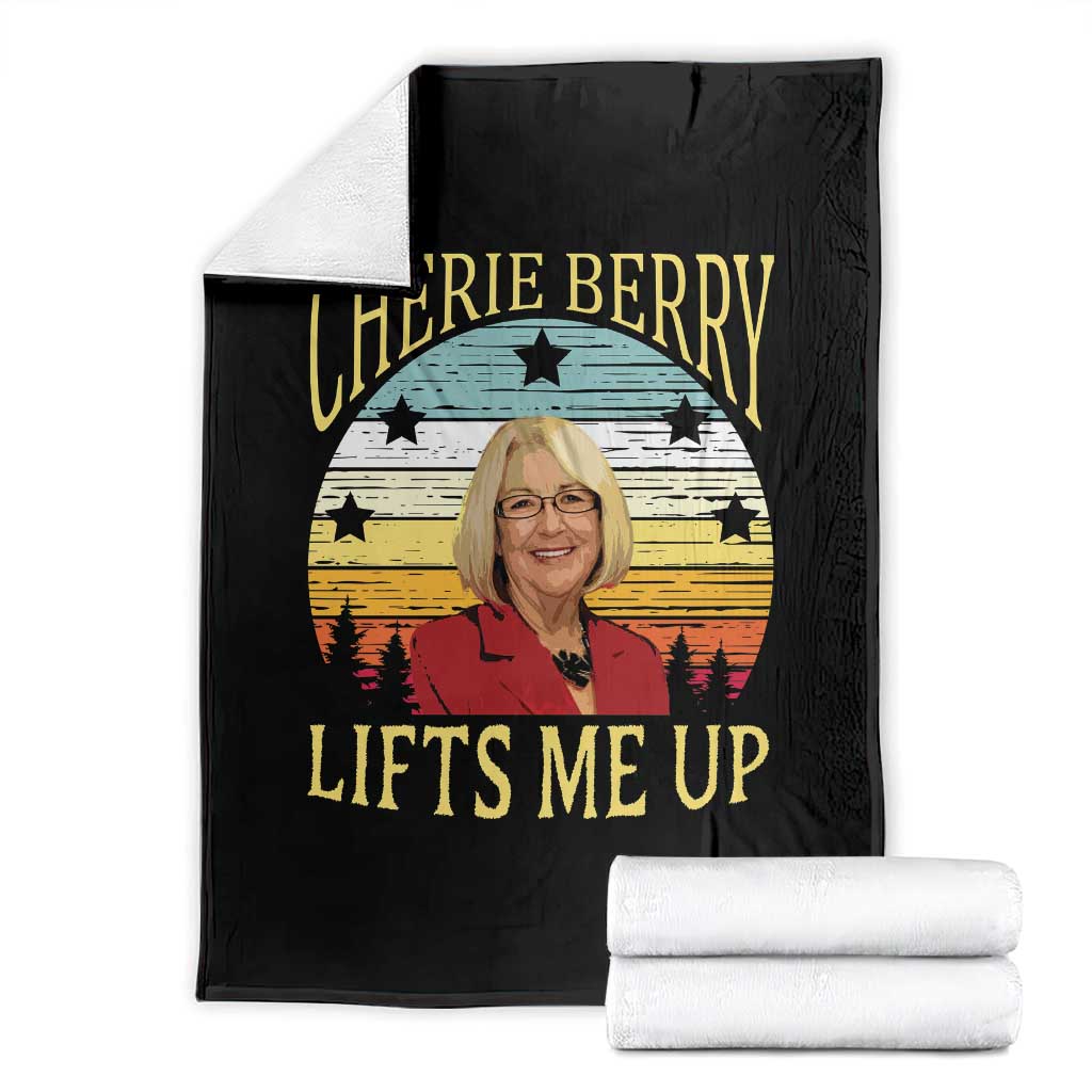Cherie Berry Lifts Me Up Throw Blanket Retro Vintage Elevator Tribute Funny NC Meme TS02 Black Print Your Wear