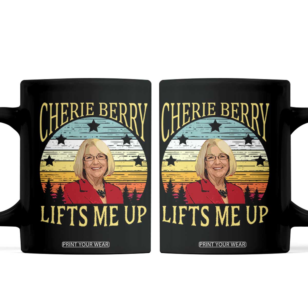 Cherie Berry Lifts Me Up Coffee Mug Retro Vintage Elevator Tribute Funny NC Meme TS02 Black Print Your Wear