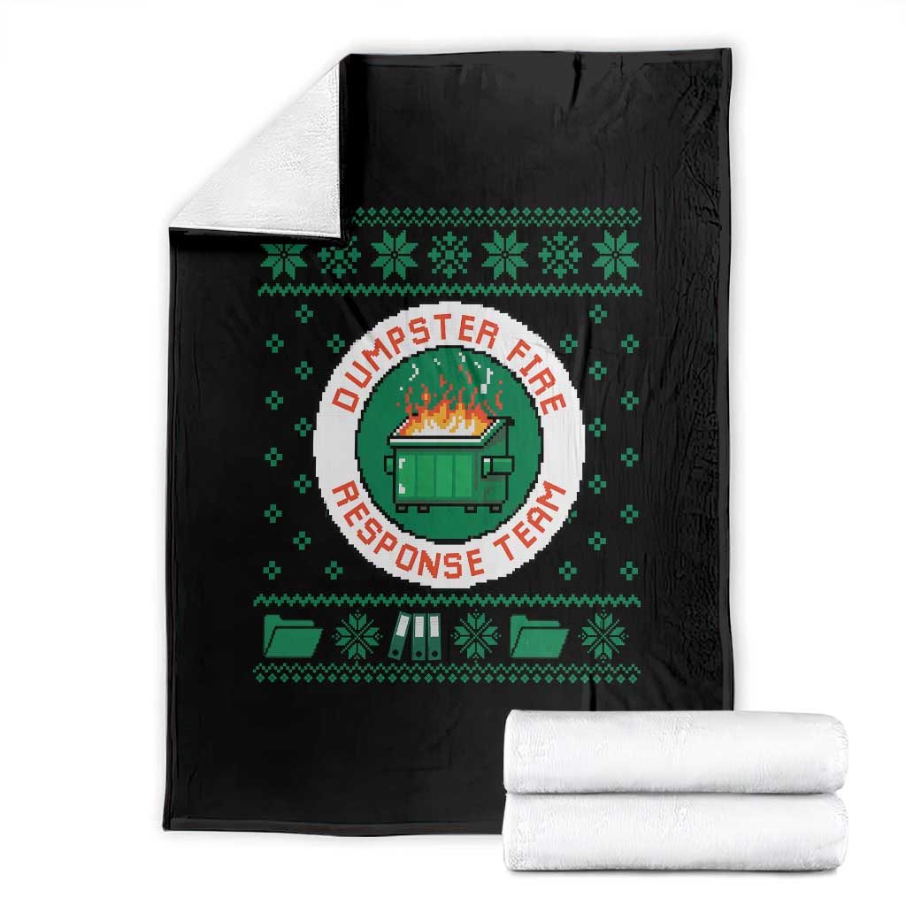 Funny Dumpster Fire Response Team Throw Blanket Office Party Holiday Chaos Humor TS02 Black Print Your Wear