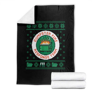Funny Dumpster Fire Response Team Throw Blanket Office Party Holiday Chaos Humor TS02 Black Print Your Wear