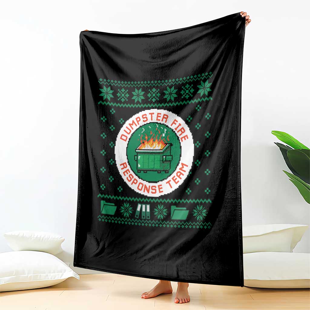 Funny Dumpster Fire Response Team Throw Blanket Office Party Holiday Chaos Humor TS02 Print Your Wear