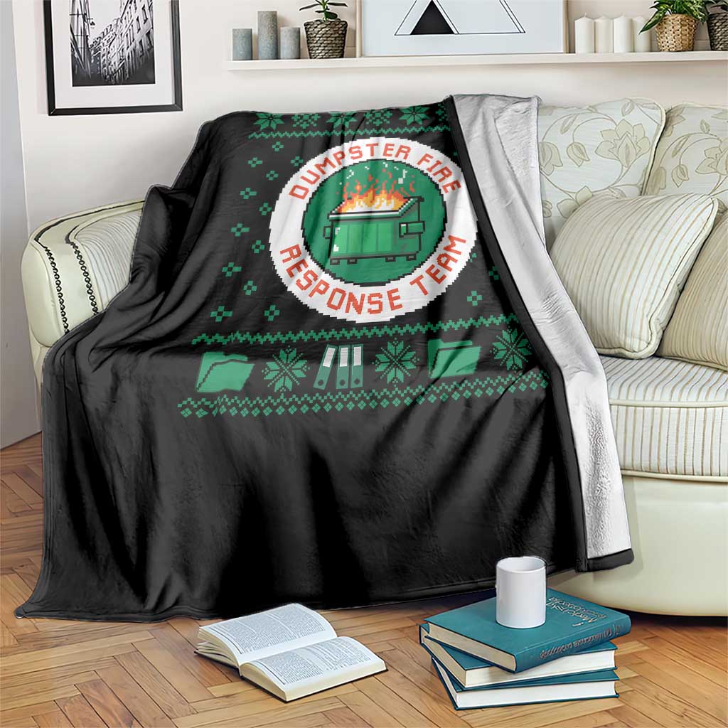 Funny Dumpster Fire Response Team Throw Blanket Office Party Holiday Chaos Humor TS02 Print Your Wear