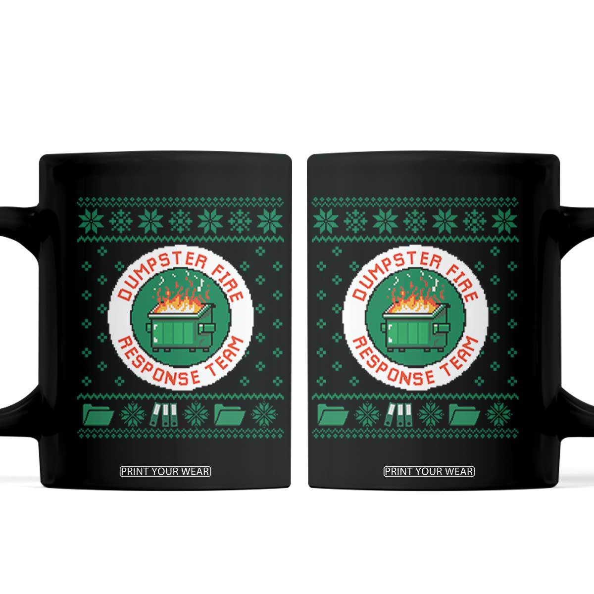 Funny Dumpster Fire Response Team Coffee Mug Office Party Holiday Chaos Humor TS02 Black Print Your Wear