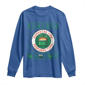 Funny Dumpster Fire Response Team Long Sleeve Shirt Office Party Holiday Chaos Humor TS02 Royal Blue Print Your Wear