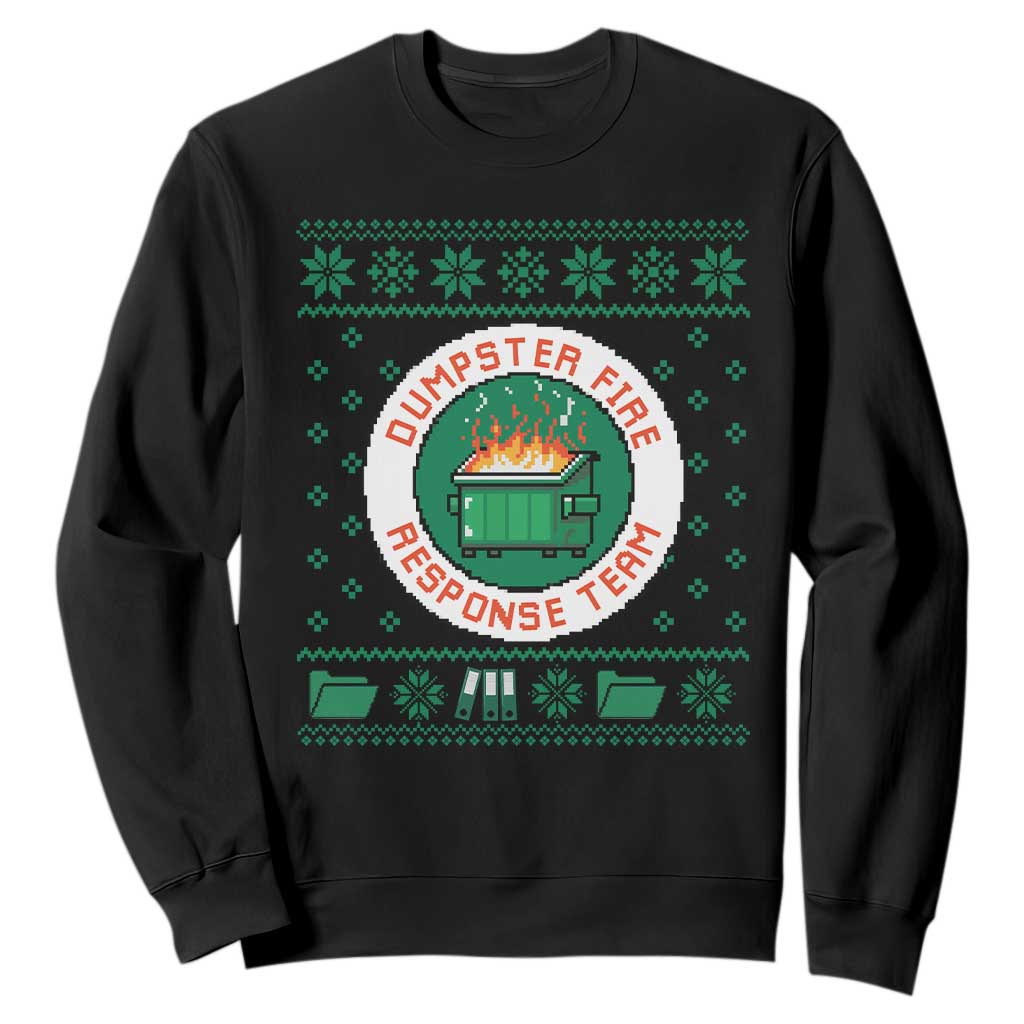 Funny Dumpster Fire Response Team Sweatshirt Office Party Holiday Chaos Humor TS02 Black Print Your Wear