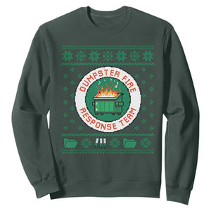 Funny Dumpster Fire Response Team Sweatshirt Office Party Holiday Chaos Humor TS02 Dark Forest Green Print Your Wear