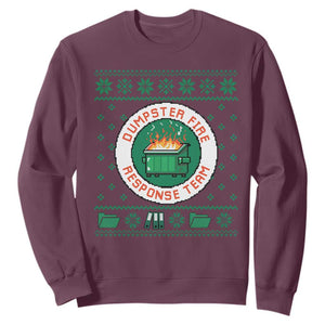Funny Dumpster Fire Response Team Sweatshirt Office Party Holiday Chaos Humor TS02 Maroon Print Your Wear