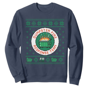 Funny Dumpster Fire Response Team Sweatshirt Office Party Holiday Chaos Humor TS02 Navy Print Your Wear