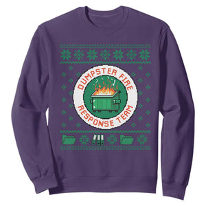 Funny Dumpster Fire Response Team Sweatshirt Office Party Holiday Chaos Humor TS02 Purple Print Your Wear