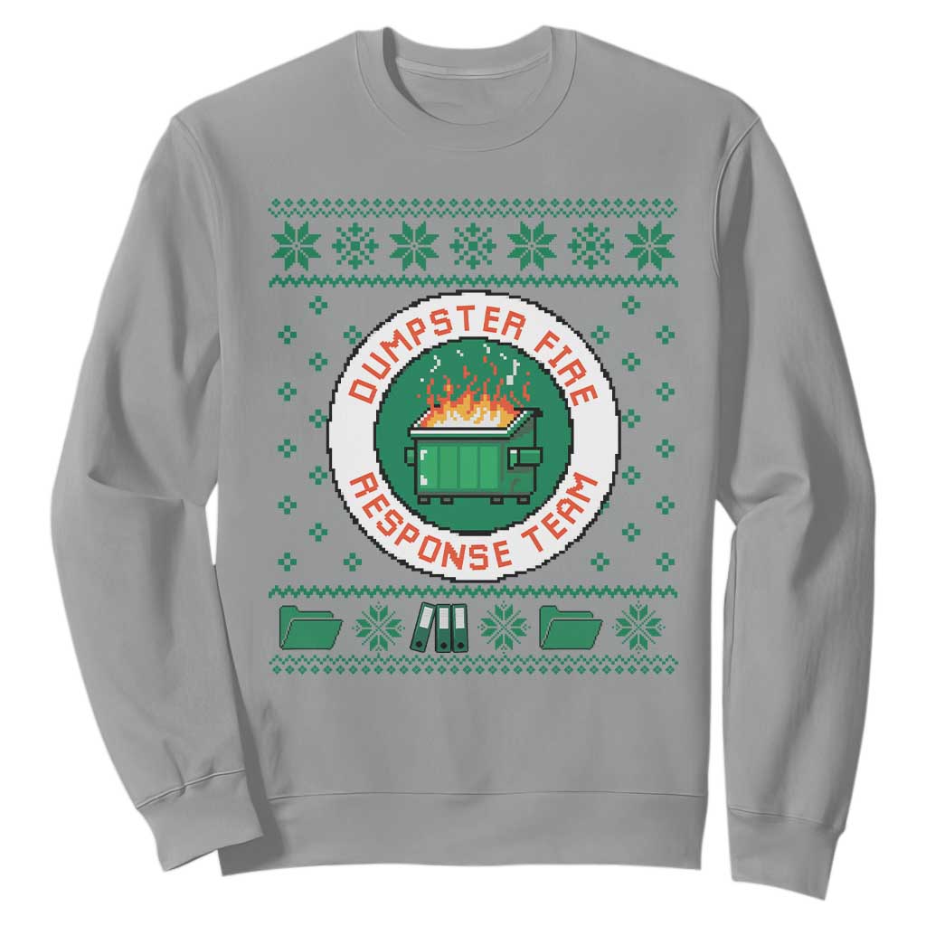 Funny Dumpster Fire Response Team Sweatshirt Office Party Holiday Chaos Humor TS02 Sport Gray Print Your Wear
