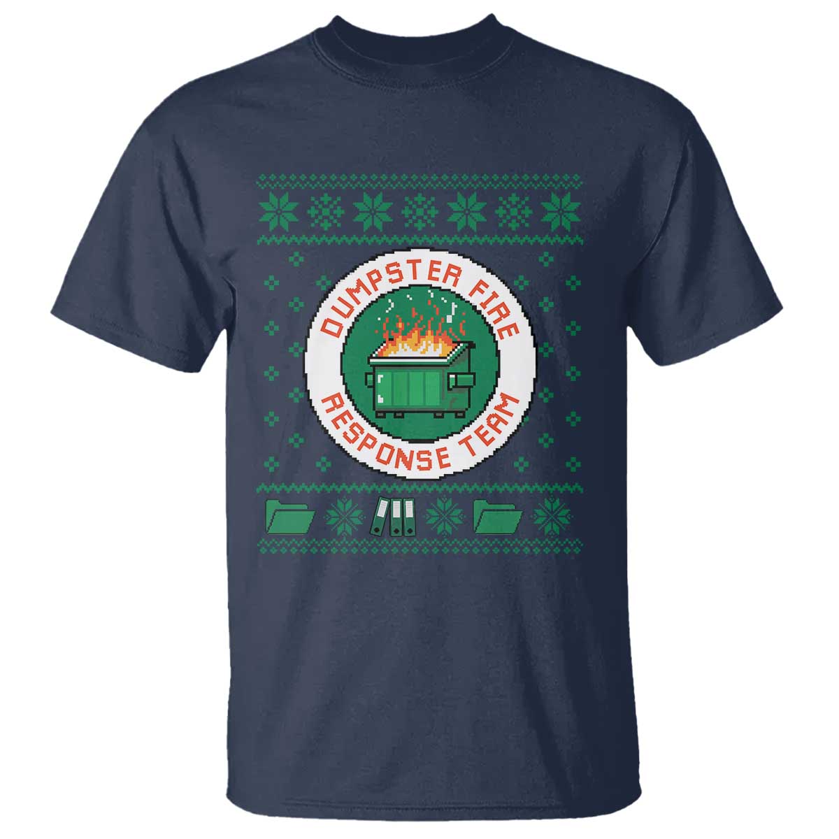 Funny Dumpster Fire Response Team T Shirt Office Party Holiday Chaos Humor TS02 Navy Print Your Wear