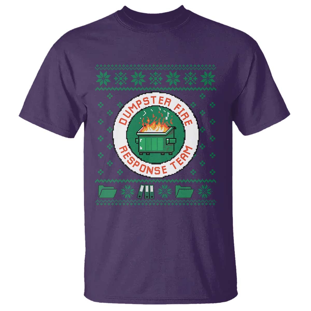 Funny Dumpster Fire Response Team T Shirt Office Party Holiday Chaos Humor TS02 Purple Print Your Wear