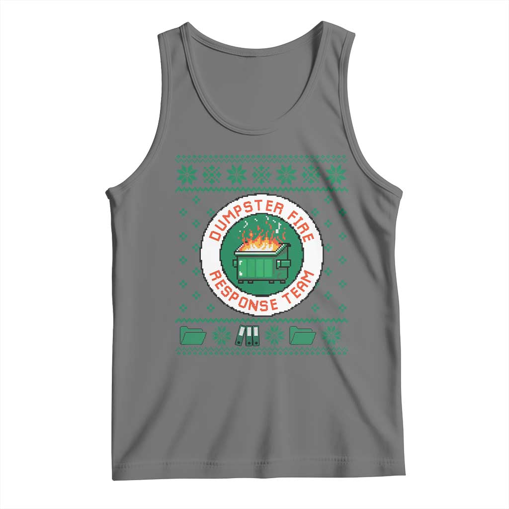Funny Dumpster Fire Response Team Tank Top Office Party Holiday Chaos Humor TS02 Black Heather Print Your Wear