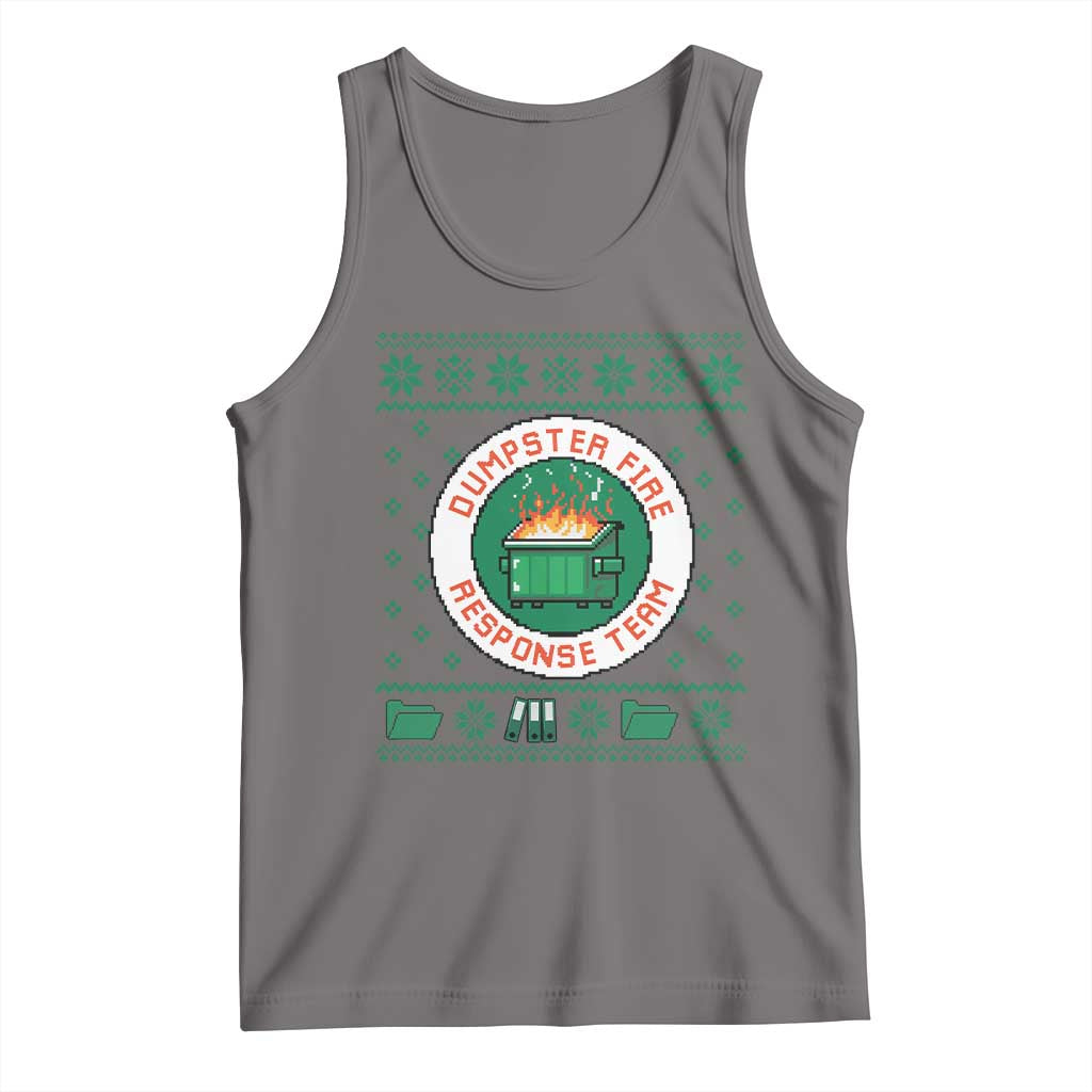 Funny Dumpster Fire Response Team Tank Top Office Party Holiday Chaos Humor TS02 Deep Heather Print Your Wear