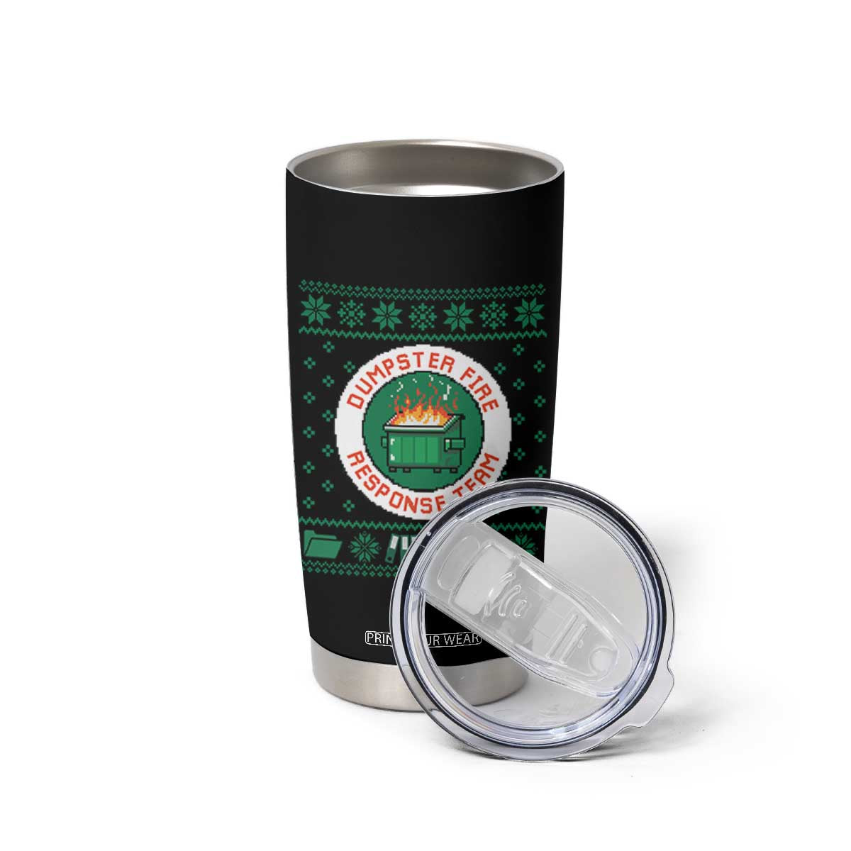 Funny Dumpster Fire Response Team Tumbler Cup Office Party Holiday Chaos Humor TS02 Print Your Wear