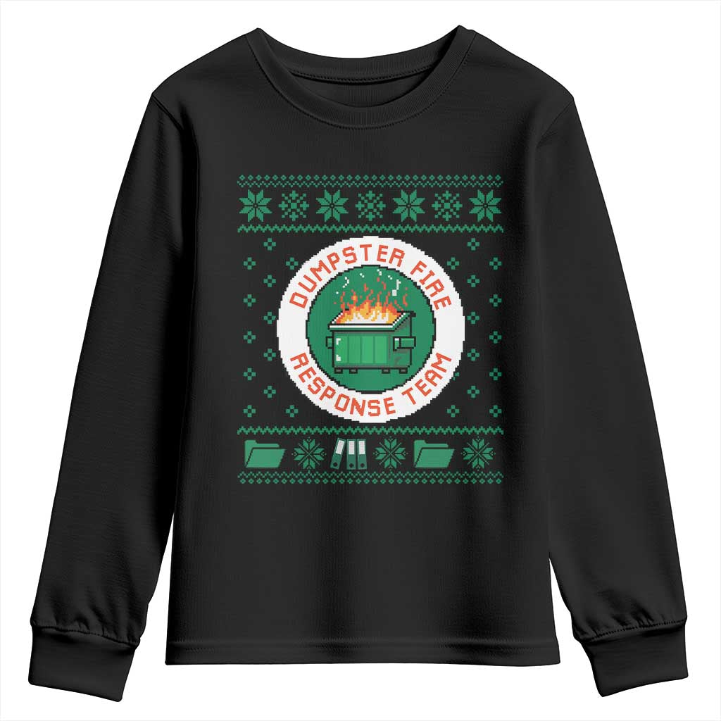 Funny Dumpster Fire Response Team Youth Sweatshirt Office Party Holiday Chaos Humor TS02 Black Print Your Wear